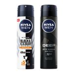 Nivea Men Deep Dimension 150 ml ve Black White Invisible Güçlü Etki 150 ml Erkek Sprey Deodorant