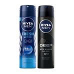 Nivea Men Deep Dimension 150 ml ve Fresh Active 150 ml Sprey Deodorant