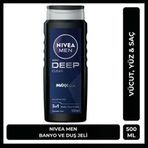 Nivea Men Deep Dimension 3 Ü 1 Arada Vücut Saç Ve Yüz İçin Pratik Kullanım Erkek Duş Jeli 500 Ml