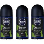 Nivea Men Deep Dimension Amazonia 3x50 ml Erkek Roll-On Deodorant