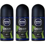 Nivea Men Deep Dimension Amazonia Aktif Karbon 3x50 ml Erkek Roll-On Deodorant