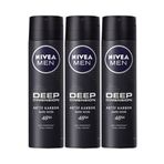 Nivea Men Deep Dimension Dark Wood Aktif Karbon 3x150 ml Erkek Sprey Deodorant