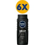 NIVEA Men Deep Dimension Duş Jeli Erkeksi Odunsu Koku 500 ml x 6 Vücut Yüz ve Saç İçin