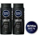 Nivea Men Deep Dimension Erkek Duş Jeli 500 ml x 2 Adet + Men Krem 30 ml