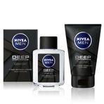 NIVEA Men Deep Dimension Tıraş Sonrası Losyon 100 ml, Çekici Koku + NIVEA Men Deep Dimension Yüz ve Sakal Temizleme Jeli, 100 ml, Aktif Karbon İçeriği ile Cildi Arındırır X2