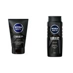 NIVEA Men Deep Dimension Yüz ve Sakal Temizleme Jeli 100 ml + NIVEA Men Deep Dimension Duş Jeli 500 ml X2