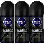 Nivea Men Deep Dry and Clean 3x50 ml Roll-On
