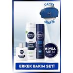 NIVEA Men Deodorant,Nemlendirici Krem,Tıraş Köpüğü,Tıraş Sonrası Balsam,Kişisel Bakım Çantası Hediye