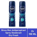 Nivea Men Dry Fresh 2x150 ml Sprey Deodorant