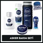 Nivea Men Erkek Asker Bakım Seti, Duş Jeli, Tıraş Jeli, Balsam, Deodorant 25 ml, Nemlendirici Çanta Hediye