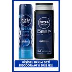NIVEA MEN Erkek Bakım Damat Çeyiz Seti, Duş Jeli 500ml Ve Sprey Deodorant Fresh Active150ml, Ter Koruması