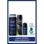 NIVEA MEN Erkek Bakım Damat Seti, Duş Jeli 500ml, Tıraş Sonrası Losyon 100ml, Sprey Deodorant,Roll-on 50ml