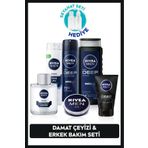 NIVEA Men Erkek Creme, Duş Jeli 500ml, Tıraş Jeli 200ml, Losyon100ml, Temizleme Jeli100ml, Deodorant 150ml