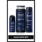 Nivea Men Erkek Damat Çeyiz Bohça Seti Deep Dimension Duş Jeli 500 ML + Sprey Deodorant 150 ML + Roll-On 50 ML