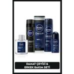 NIVEA MEN Erkek Damat Çeyiz Seti, Duş Jeli 500ml, Deodorant 150ml, Roll-on 50ml, Tıraş Köpüğü, Losyon100ml