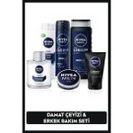 NIVEA MEN Erkek Damat Seti, Duş Jeli500ml, Deodorant, Yüz Yıkama Jeli100ml, Tıraş Jeli, Losyon100ml,Creme