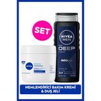 Nivea MEN Erkek Deep Dimension Banyo Duş Jeli 500ml ve Yoğun Nemlendirici El Ve Vücut Bakım Kremi 400ml
