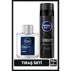 NIVEA MEN Erkek Deep Dimension Tıraş Seti, Tıraş Köpüğü 200ml ve Nemlendirici Tıraş Sonrası Losyon 100ml