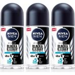Nivea Men Erkek Roll-On Deodorant Black&white Fresh 50ML, 48 Saat Koruma, X3 Adet - 50 ml