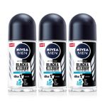 Nivea MEN Erkek Roll-on Deodorant Black&White Fresh 50ml, 48 Saat Koruma, X3 Adet