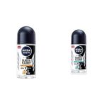 NIVEA Men Erkek Roll On Deodorant Black&White Invisible, 50 ml ve NIVEA Men Erkek Roll On Deodorant Black&White Invisible Fresh 48 Saat Anti-Perspirant Koruma, 50 ml