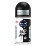 NIVEA MEN Erkek Roll On Deodorant Black&White Invisible Original 50 ml,72 Saat Anti-perspirant Terleme ve Ter Kokusuna Karşı Koruma,Giysilerde Leke Karşıtı,Erkeksi Koku,Etil Alkol İçermez
