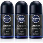 Nivea Men Erkek Roll-On Deodorant Deep Dimension 50 ml Pudralı Koku ile 48 Saat Koruma x3 Adet
