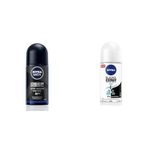 NIVEA Men Erkek Roll On Deodorant Deep Dimension 72 Saat Anti-Perspirant Koruma (50 ml) X2 + NIVEA Kadın Roll On Deodorant Black & White Invisible Pure 48 Saat Anti-perspirant Koruma (50 ml)