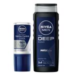 NIVEA MEN Erkek Roll-on Deodorant Derma Control Clinical 50ml, Deep Dimension Duş Jeli 500ml, Damat Bohçası