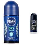 NIVEA Men Erkek Roll On Deodorant Dry Fresh 72 Saat Anti-Perspirant Koruma, Ekstra Kuruluk, 50 ml ve NIVEA Men Erkek Roll On Deodorant Deep Dimension 72 Saat Anti-Perspirant Koruma (50 ml)