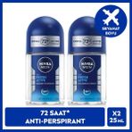 Nıvea Men Erkek Roll-On Deodorant Fresh Active 25ML, 72 Saat Anti-Perspirant Koruma, Seyahat Boyu, Ter Kokusuna Karşı Koruma, Aluminyum Içermez, X2 Adet - 25 ml