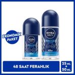 Nivea Men Erkek Roll-On Deodorant Fresh Active 50 ml ve Mini Roll-On Fresh Active 25 ml