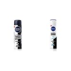 NIVEA Men Erkek Sprey Deodorant Black & White Invisible Original 150 ml + NIVEA Kadın Sprey Deodorant Black&White Invisible Pure 150 ml X2