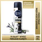 NIVEA MEN Erkek Sprey Deodorant Black&White Epic Night 150 ml,Terleme Karşıtı,Kumaş Koruması,Alkolsüz