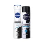 NIVEA Men Erkek Sprey Deodorant Black&white Fresh 150ml Ve Kadın Sprey Deodorant Black&white Pure 150ml