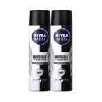 NIVEA MEN Erkek Sprey Deodorant Black&White Invisible Original 150ml, 72 Saat Anti-perspirant, X2 Adet P06209