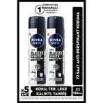 NIVEA MEN Erkek Sprey Deodorant Black&White Invisible Original 150ml, Alkolsüz, 72 Saat Koruma, X2 Adet