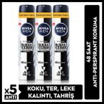 Nivea MEN Erkek Sprey Deodorant Black&White Invisible Original 200ml, 72 Saat Anti-perspirant, X3 Adet - 200 ml