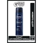 NIVEA MEN Erkek Sprey Deodorant Deep Darkwood Aktif Karbon 150ml, 72 Saat Anti-perspirant Ter Koruması