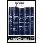 NIVEA MEN Erkek Sprey Deodorant Deep Dimension Aktif Karbon 150ml, 72 Saat Anti-perspirant Koruma, X5 Adet P05169