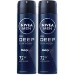 NIVEA MEN Erkek Sprey Deodorant Deep Dimension Darkwood 150ml, 72 Saat Anti-Perspirant Koruma, Maskülen Koku (2 paketi)