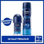 Nivea Men Erkek Sprey Deodorant Fresh Active 150 ml ve Mini Roll-On Fresh Active 25 ml