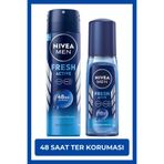 NIVEA MEN Erkek Sprey Deodorant Fresh Active 150 ml ve Pump 75 ml,48 Saat Ter Koruması,X2 Adet