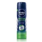 NIVEA MEN Erkek Sprey Deodorant Fresh Sensation 150 ml, Ter ve Ter Kokusuna Karşı 72 Saat Anti-perspirant Koruma, Ferah Koku