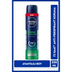 NIVEA MEN Erkek Sprey Deodorant Fresh Sensation 250ml, 72 Saat Anti-perspirant Ter Koruması, Avantajlı Boy
