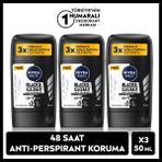 Nivea Men Erkek Stick Deodorant Black & White Original 50 ml, 48 Saat Koruma, X3 Adet