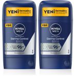 NIVEA Men Erkek Stick Deodorant Derma Control Clinical 50 ml, 96 Saat Üstün Koruma (2 paketi)