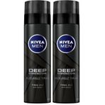NIVEA MEN Erkek Tıraş Jeli Deep Dimension 200ml, Maxx tech, Aktif Karbon, Kaygan Tıraş Deneyimi (2 paketi)