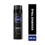 NIVEA MEN Erkek Tıraş Köpüğü Deep Dimension 200ml, Kusursuz Tıraş,Aktif Karbon,Kaygan Tıraş,Tahriş Karşıtı