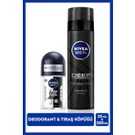 NIVEA MEN Erkek Tıraş Köpüğü Deep Dimension 200ml ve Mini Roll-on Deodorant Black&White Original 25ml